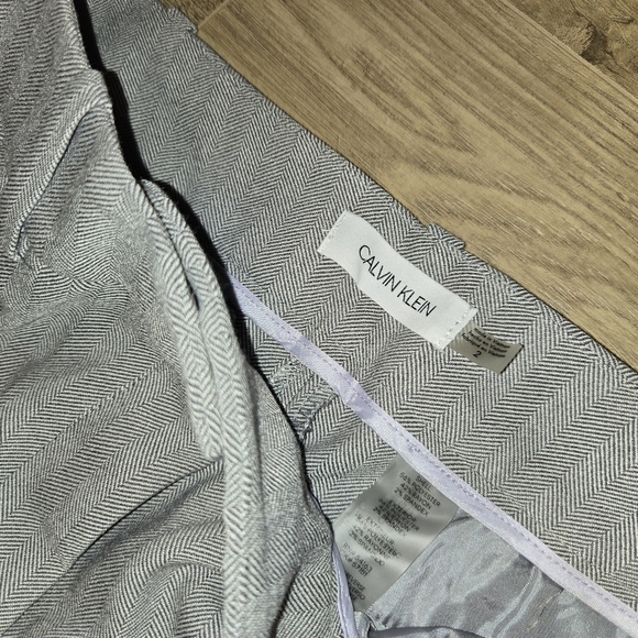 NWOT Calvin Klein Tall Womens Gray Pinstripe Wide-Leg Trousers Size 2 - Picture 8 of 8